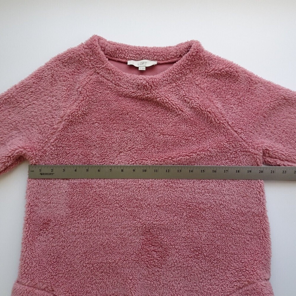 LOFT Women's Fleece Sweater Pink Mauve Comfy Soft Plush  Athleisure Size M - Picture 8 of 11